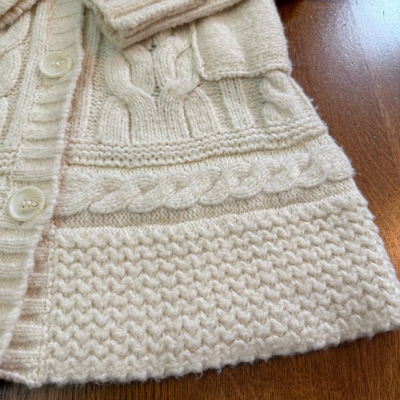 Vintage Ivory Cable Knit Button Down Cardigan With Pockets Women Size Small - Picture 8 of 14